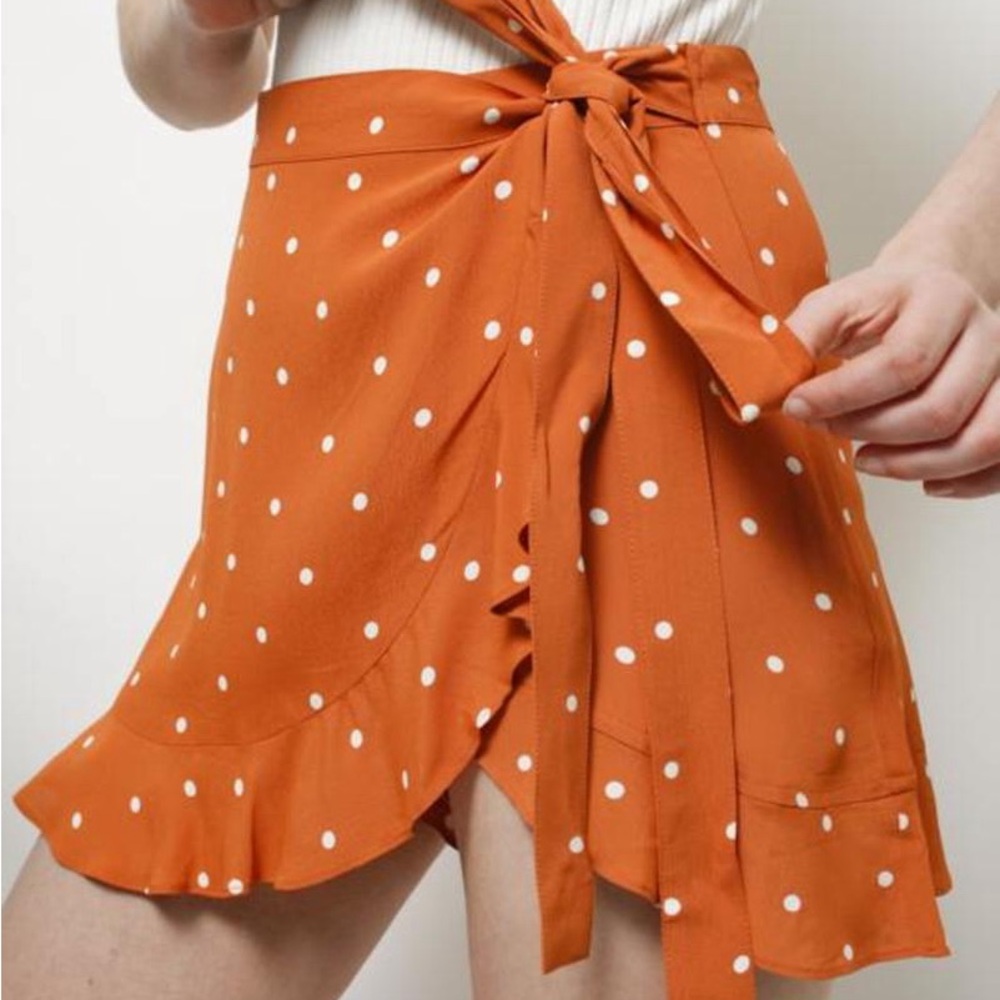 For Love & Lemons Natalia Dot Skort in Copper